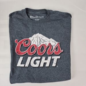 Coors Light Graphic T-Shirt M Gray Logo Mountains Beer